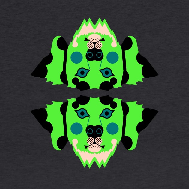 Dalmatian Dog Face, Lime Green by AnimalMagic